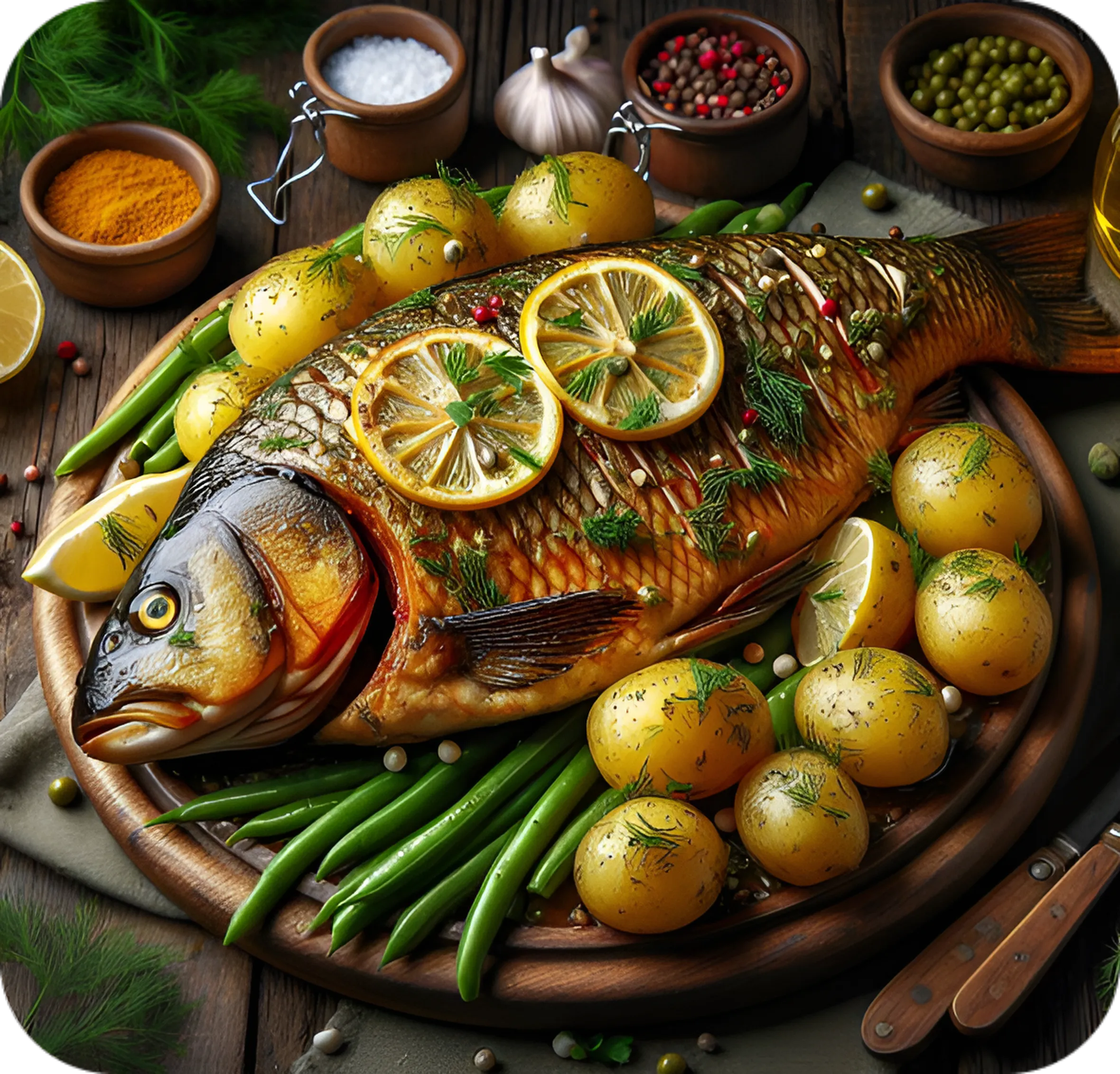 Фаршированный карп в духовке